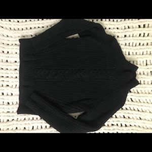 Lululemon, black mock neck sweater.